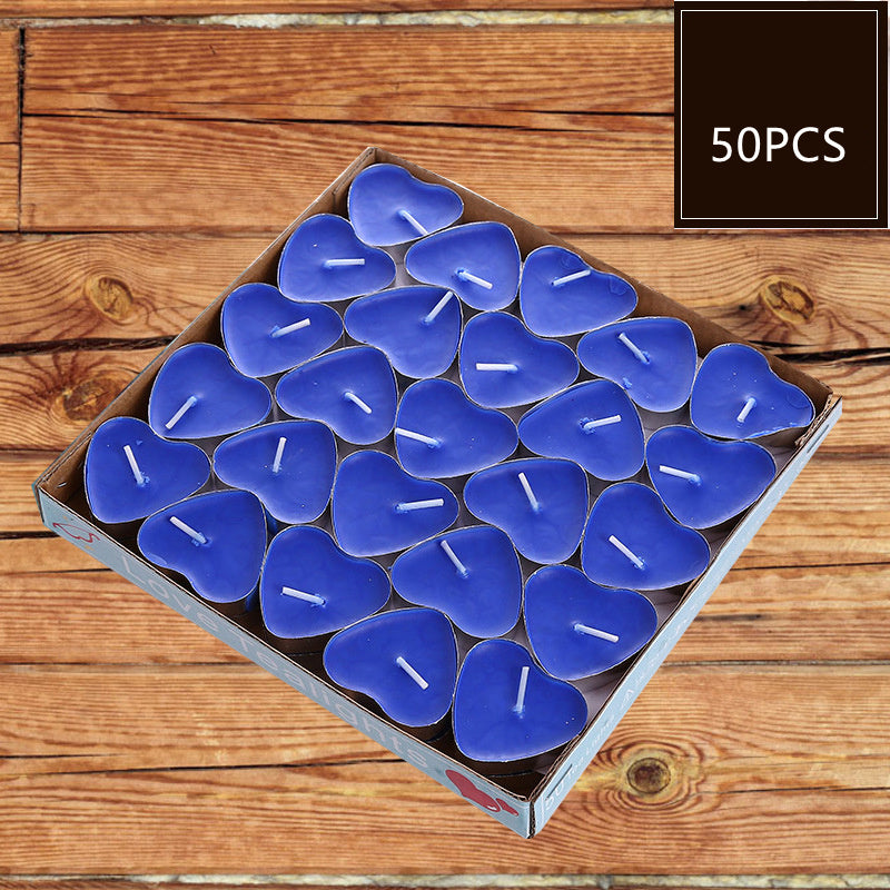 Colorful candles heart shaped