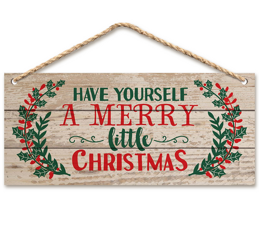 Wooden christmas wall sign