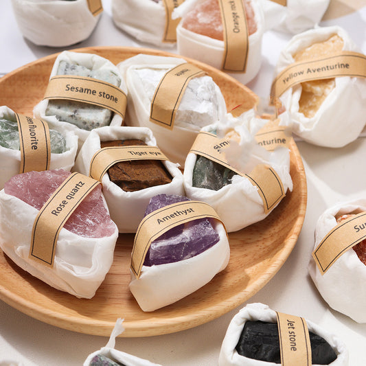 Natural crystal raw stone set
