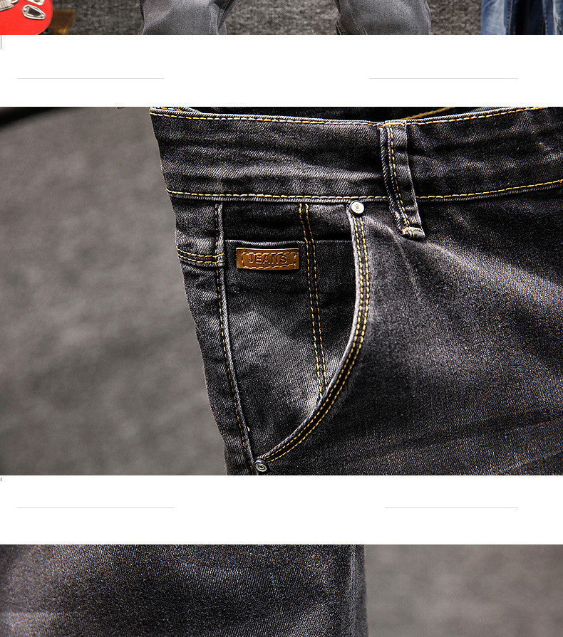 Slim Fit Stretch Small Straight Colored Jeans Men