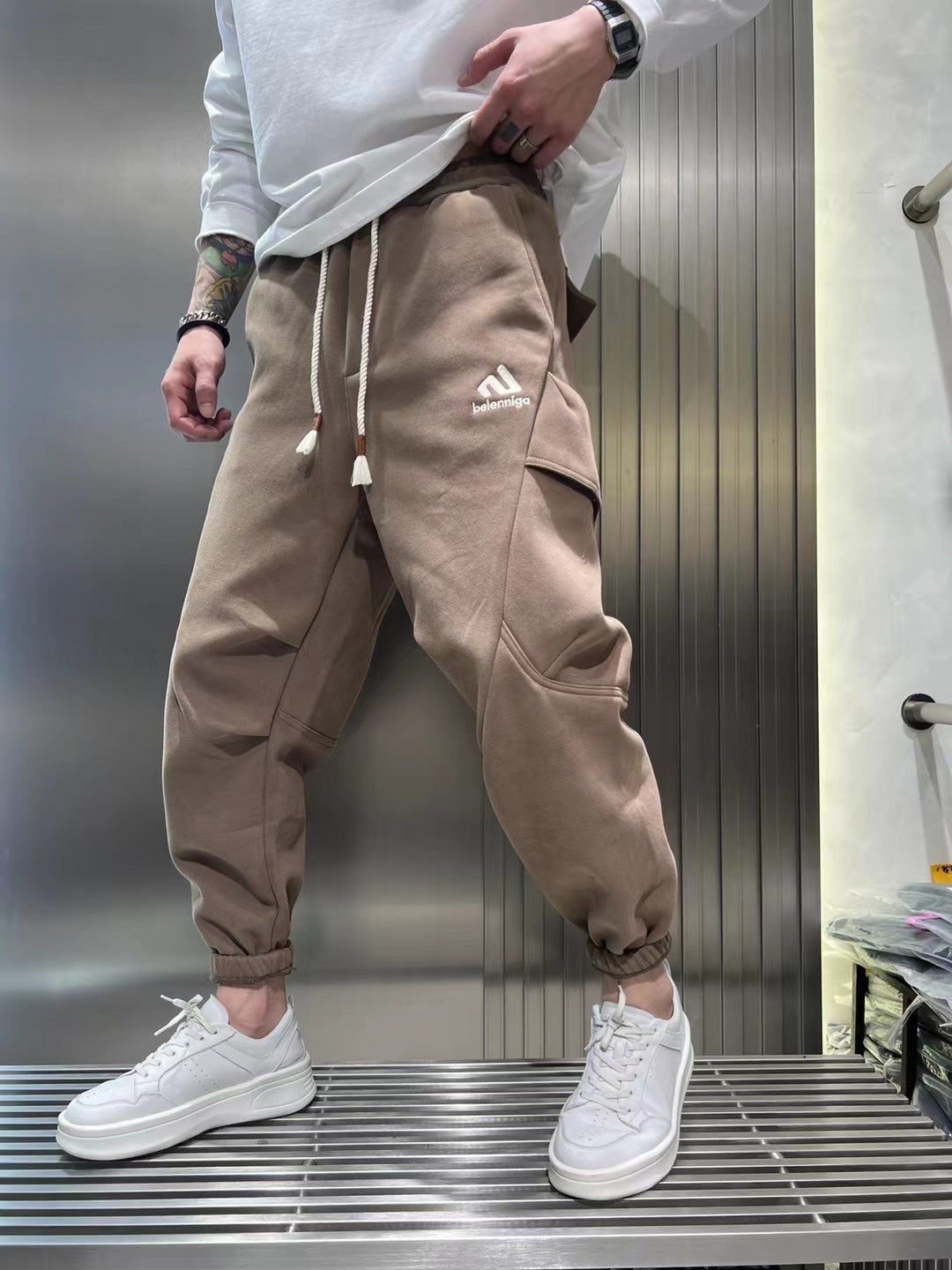 Fleece sweatpants for men