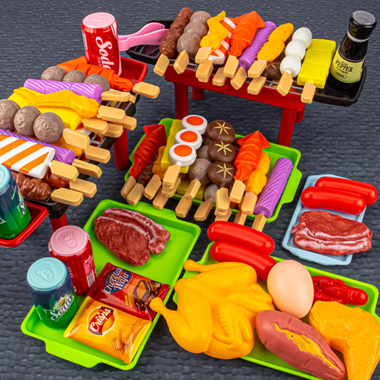 Kids barbecue grill play set