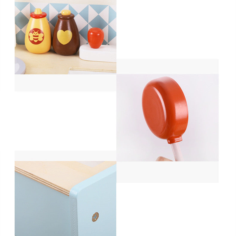 Wooden kids kitchen play set