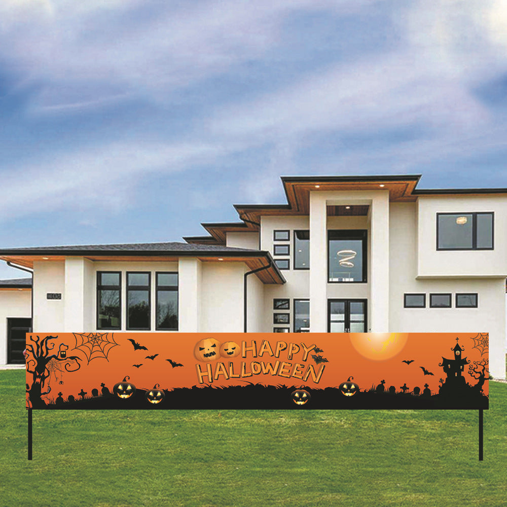 Happy Halloween backyard banner