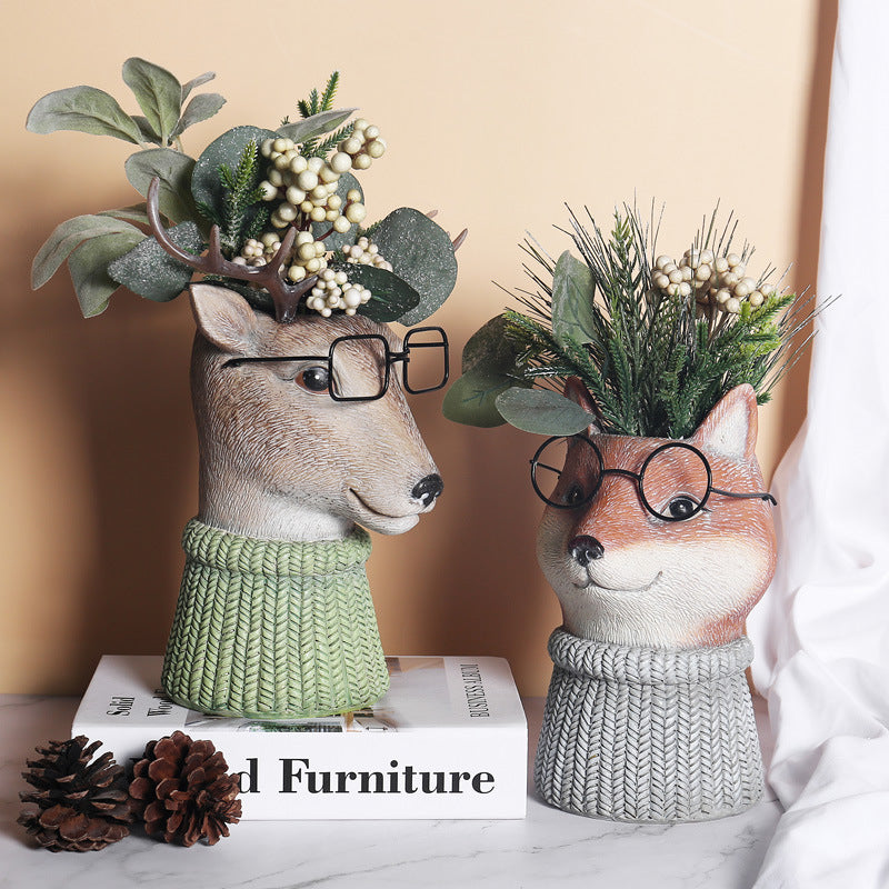 Animal flower pot