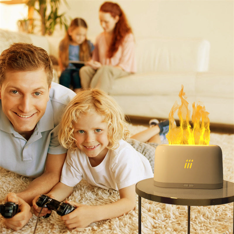 Air humidifier with flame aroma