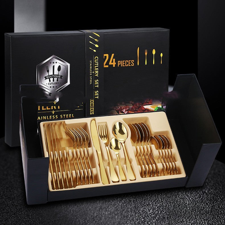 Stainless steel cutlery set 24 pieces gift box