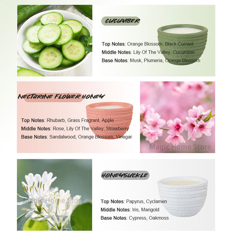 Scented soy candle for home aromatherapy