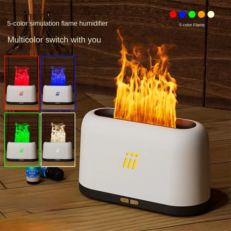 Air humidifier with flame aroma