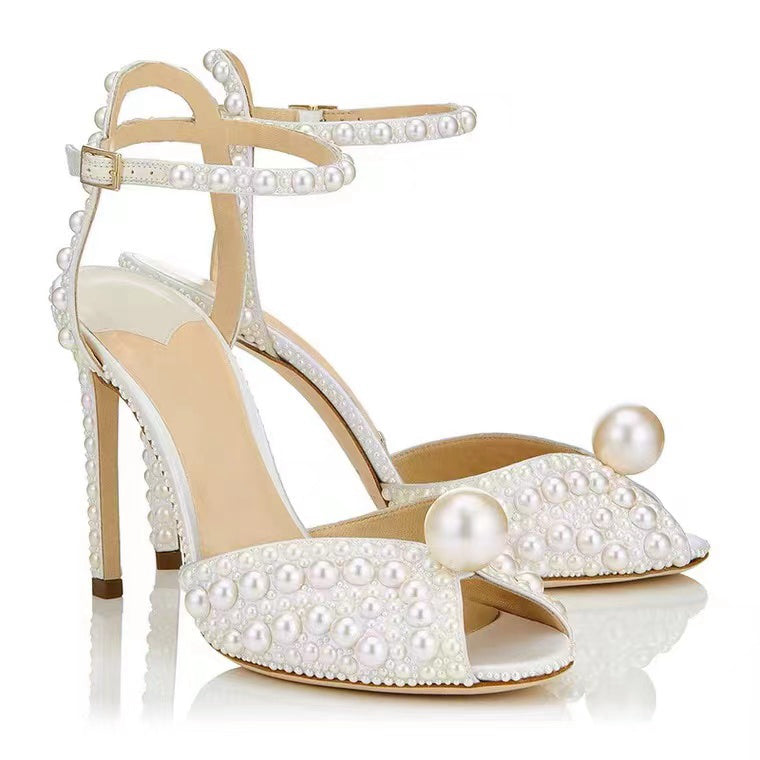 Pearl sandals for wedding
