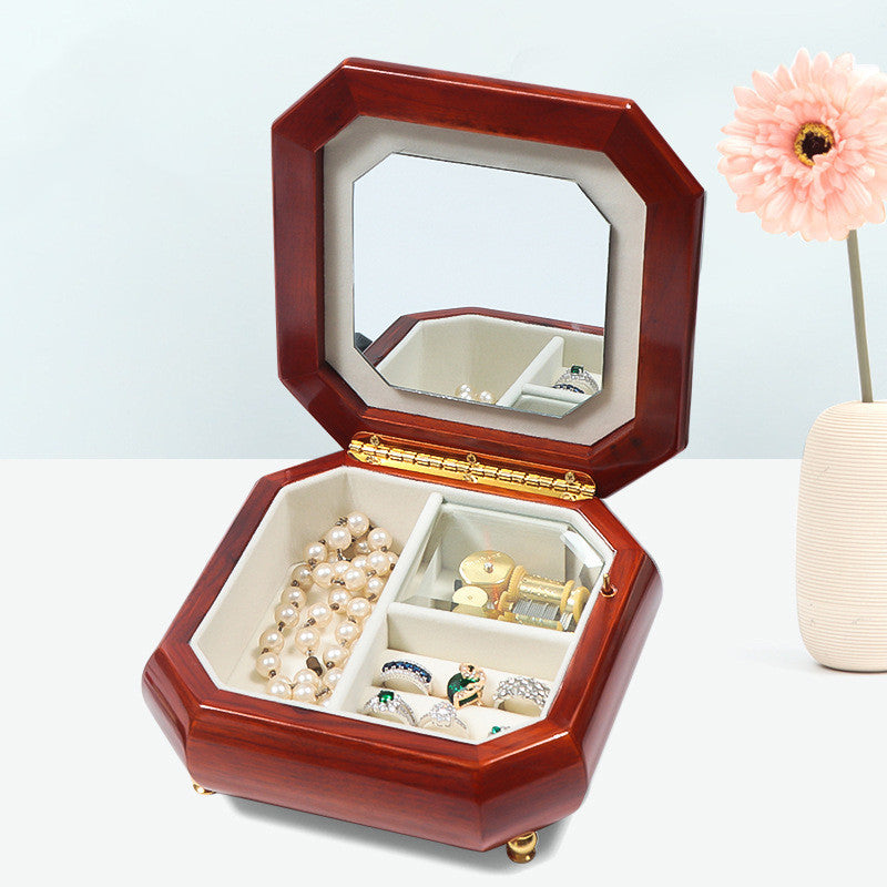 Handmade wooden music jewelry box