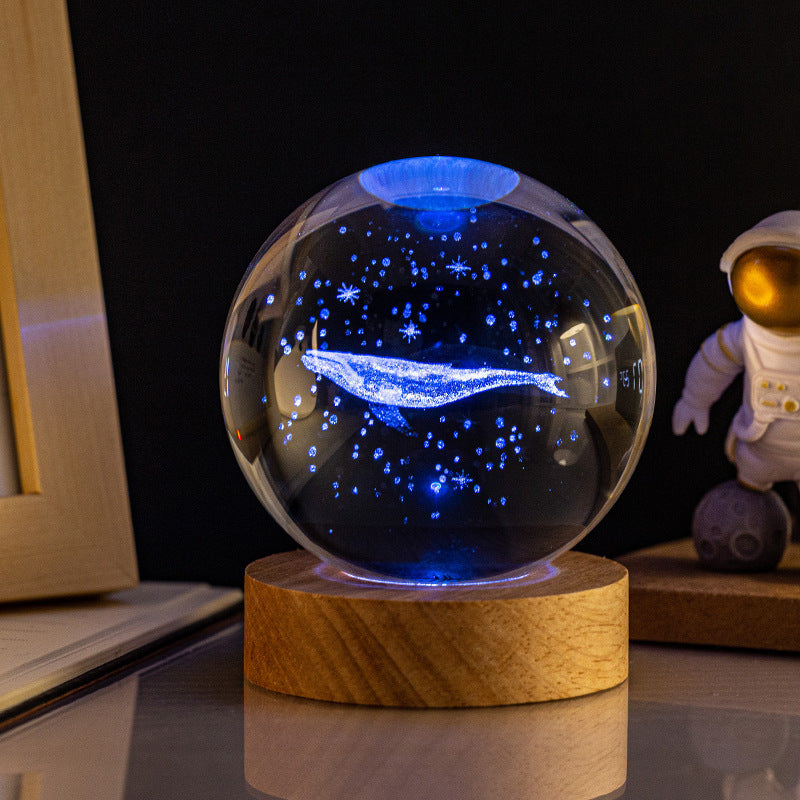 Night light glowing crystal ball