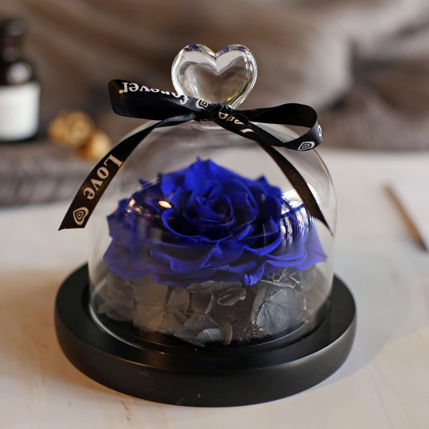 Valentine's Day immortal flowers in glass cover