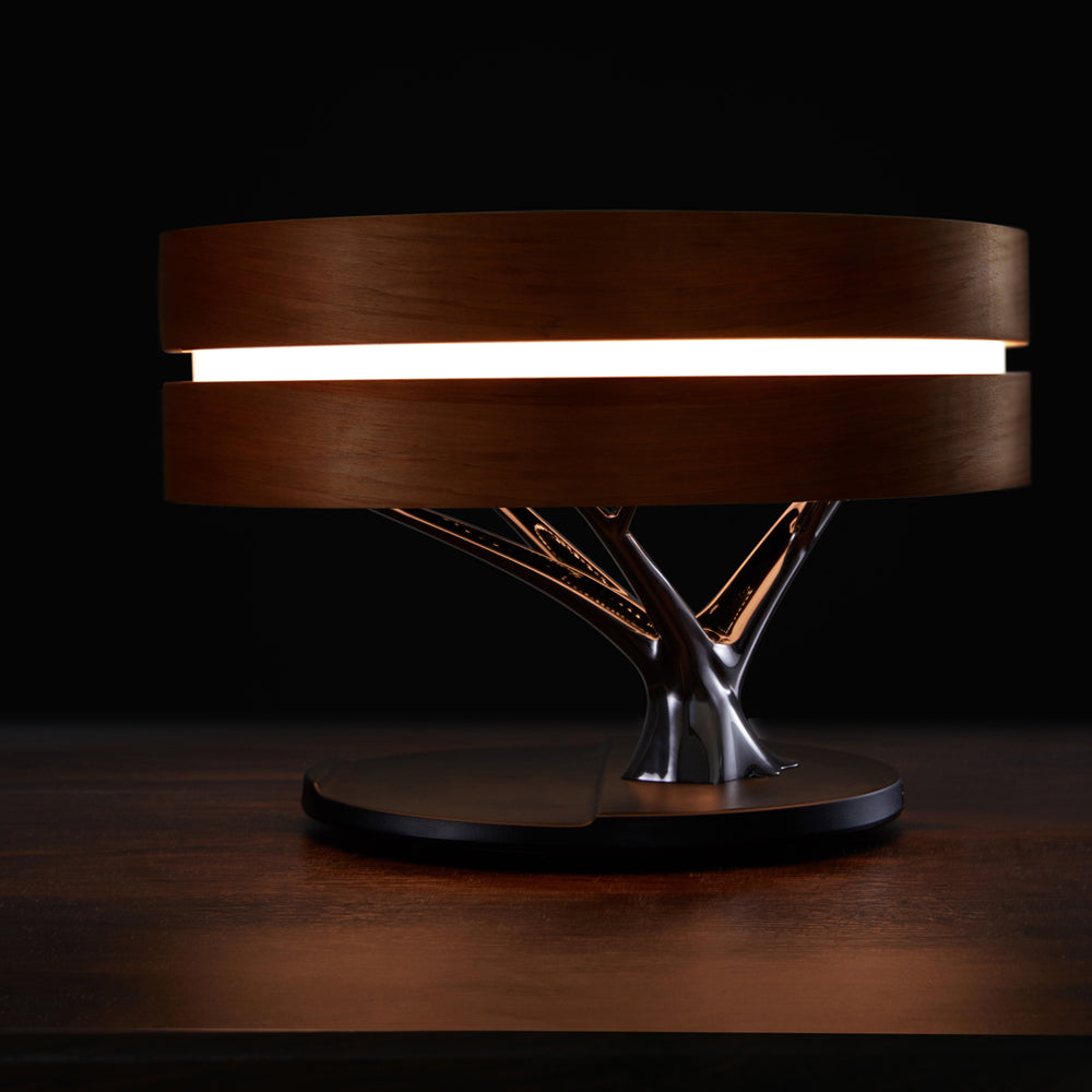 Bed lamp with bluetooth speaker and wireless charging