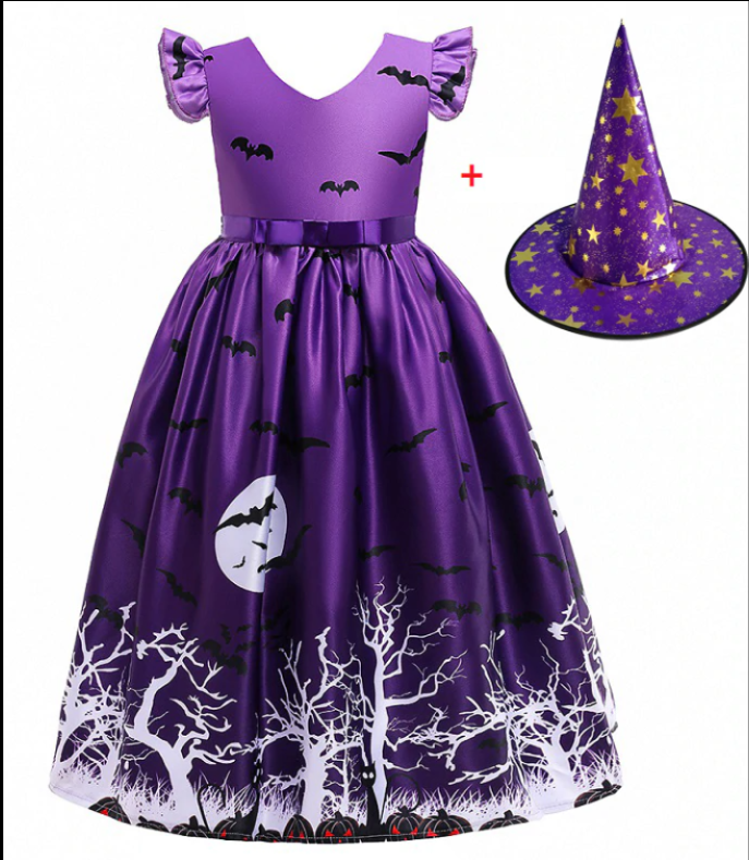 Halloween princess witch costume for kids