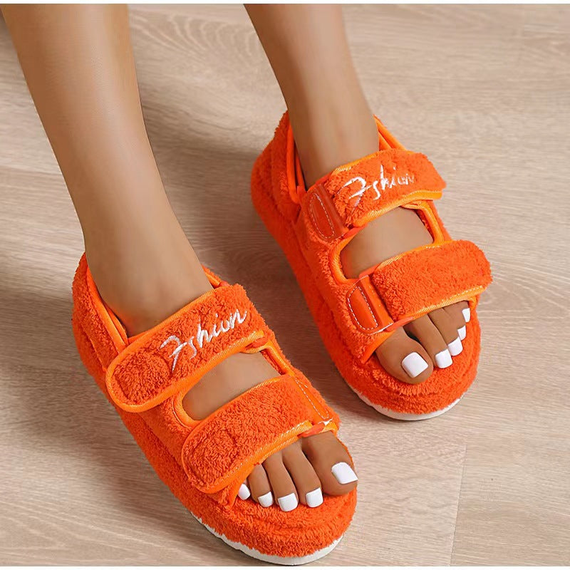 Women plush sandals