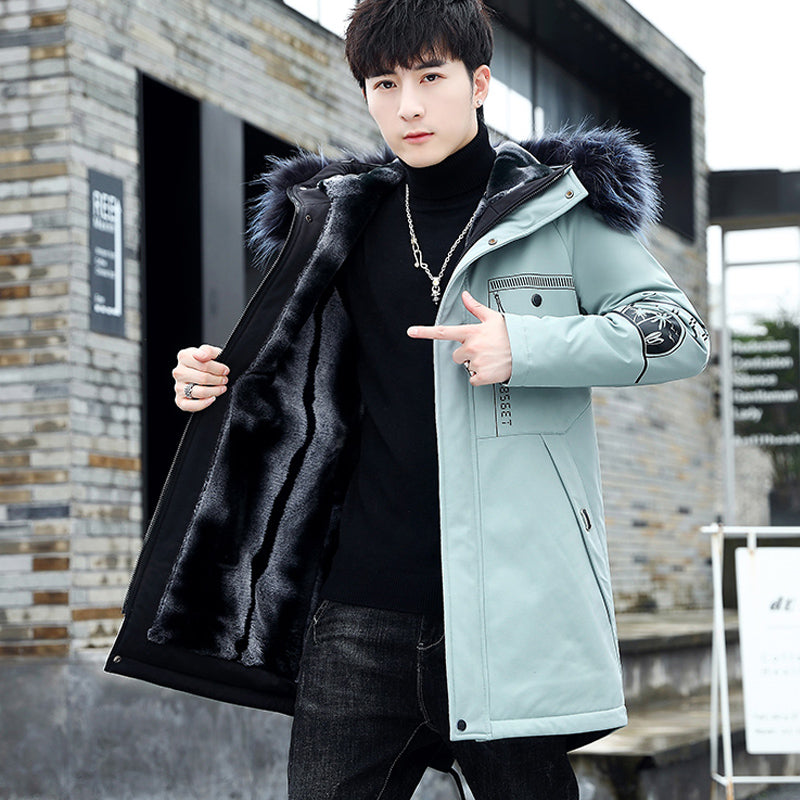 Fashion Simple Plus Velvet Thick Men's Jacket