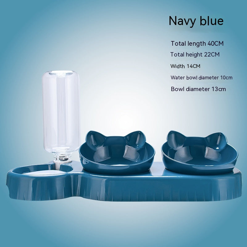 Water dispenser with food bowls for pets