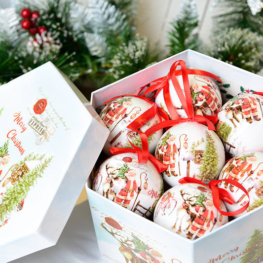 Christmas cartoon balls gift box