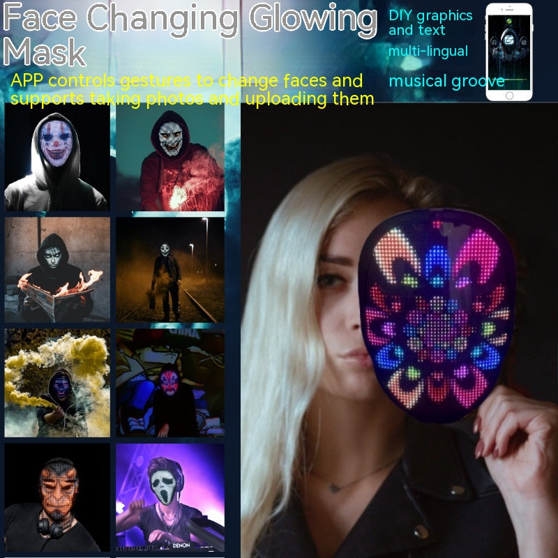 Led face mask with bluetooth app