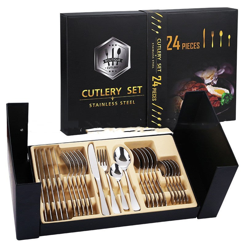 Stainless steel cutlery set 24 pieces gift box