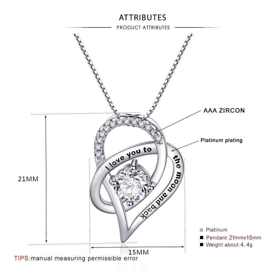 Heart message necklace gift box
