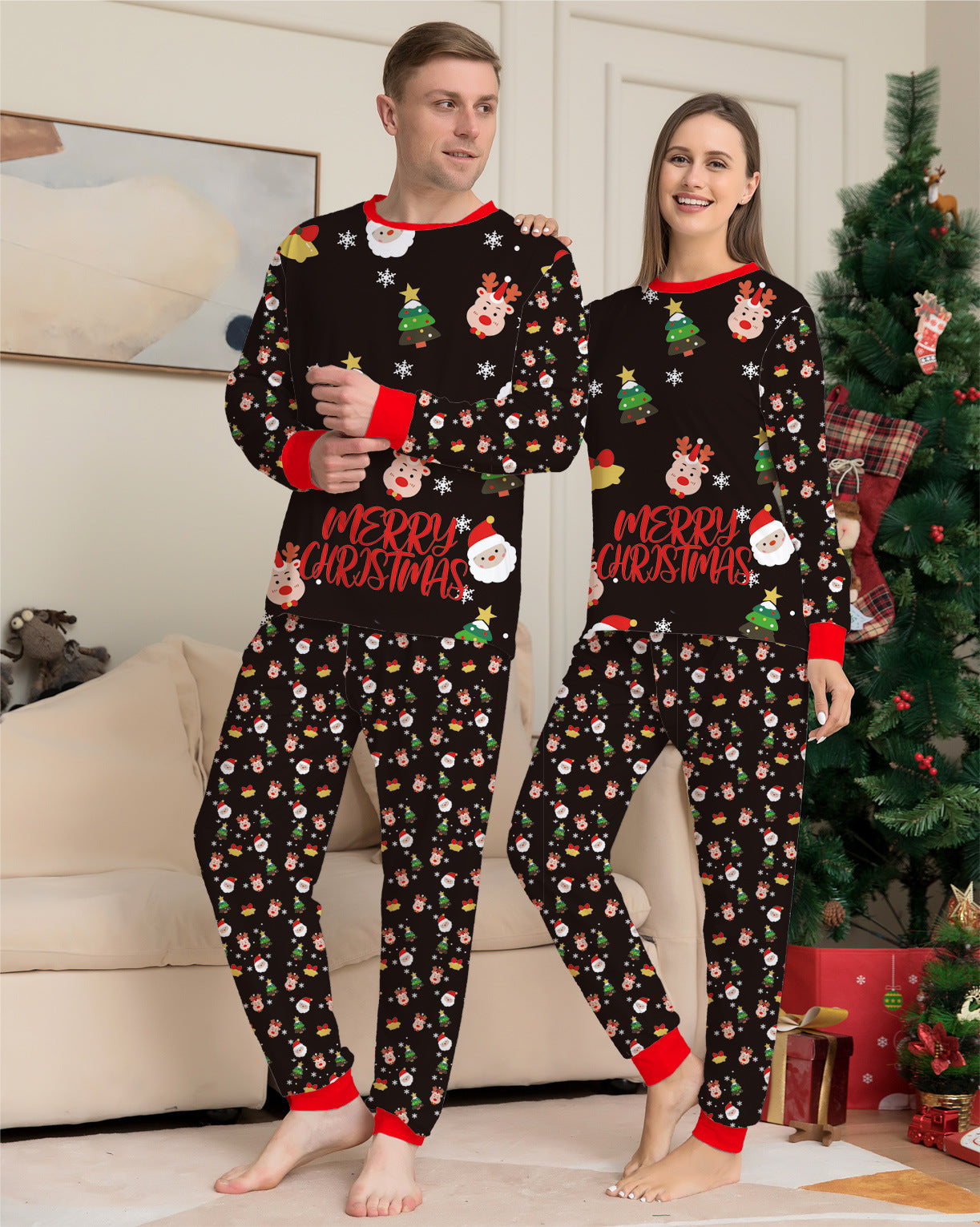 Family christmas matching pajamas set
