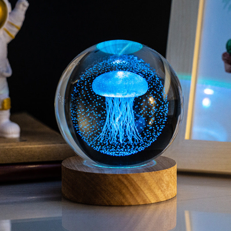 Night light glowing crystal ball