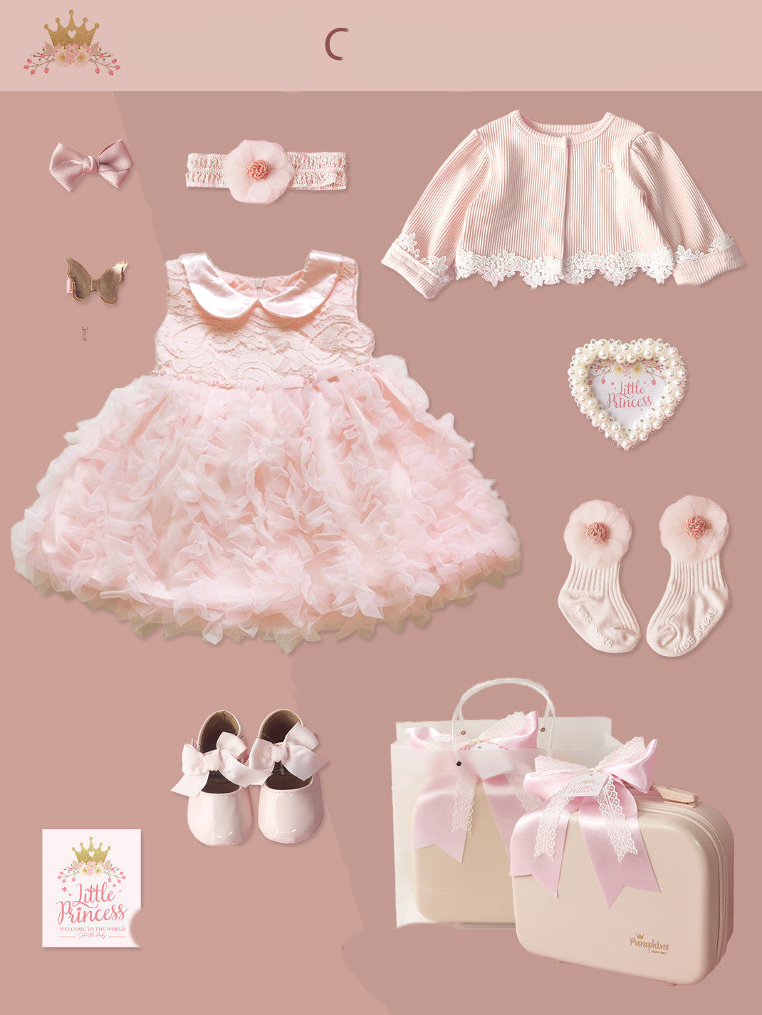 Princess baby dress set