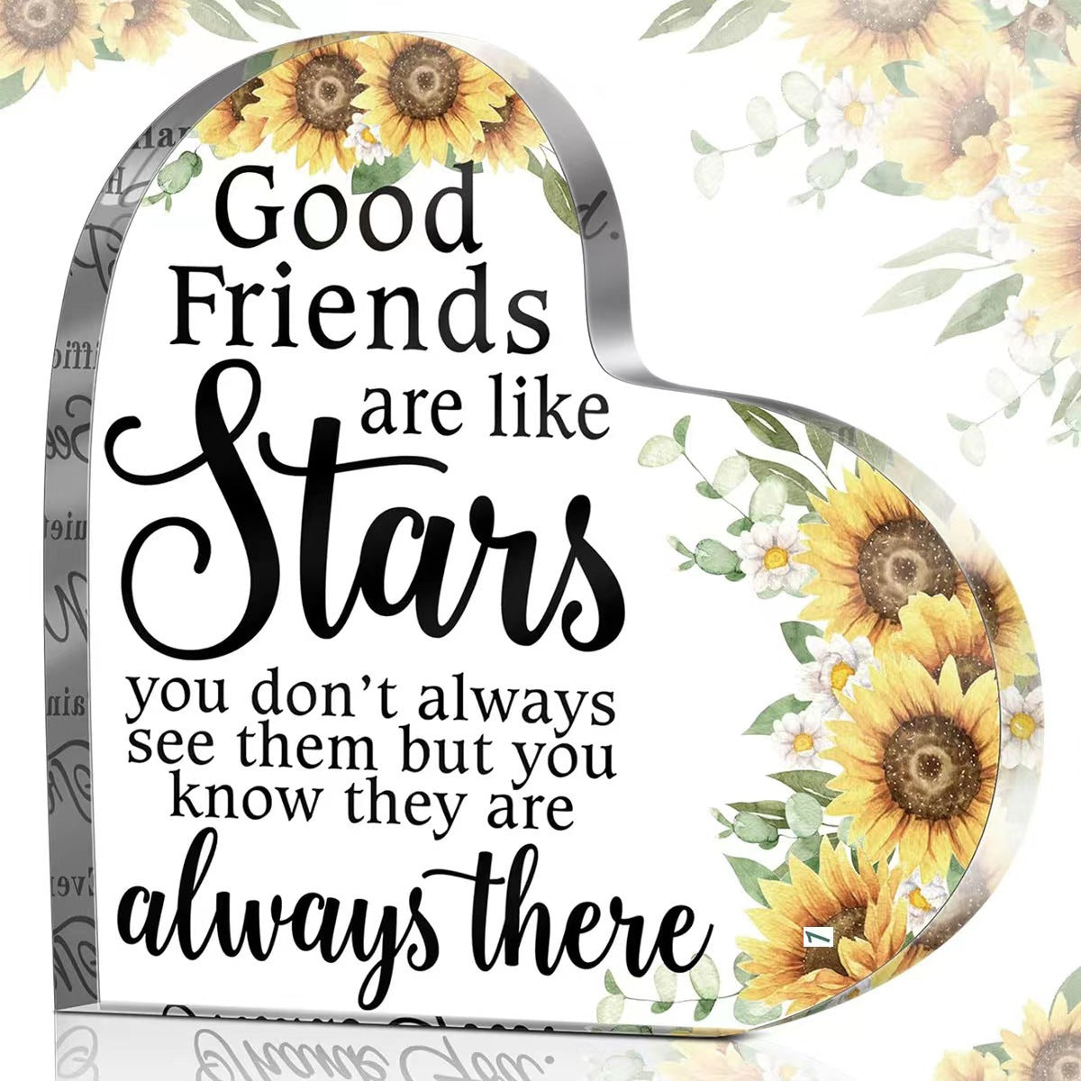 Crystal heart stone with personalized text