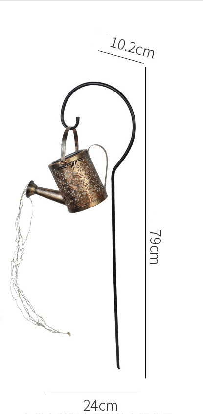 Solar outdoor light watering can