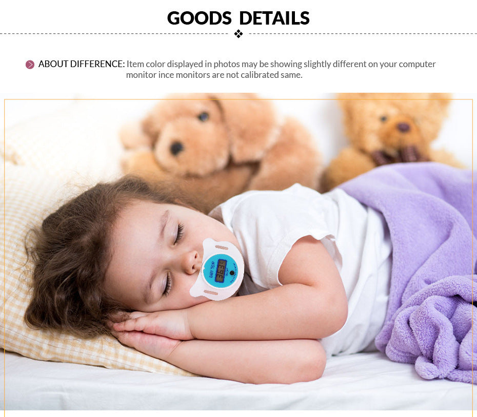 Baby pacifier with digital thermometer