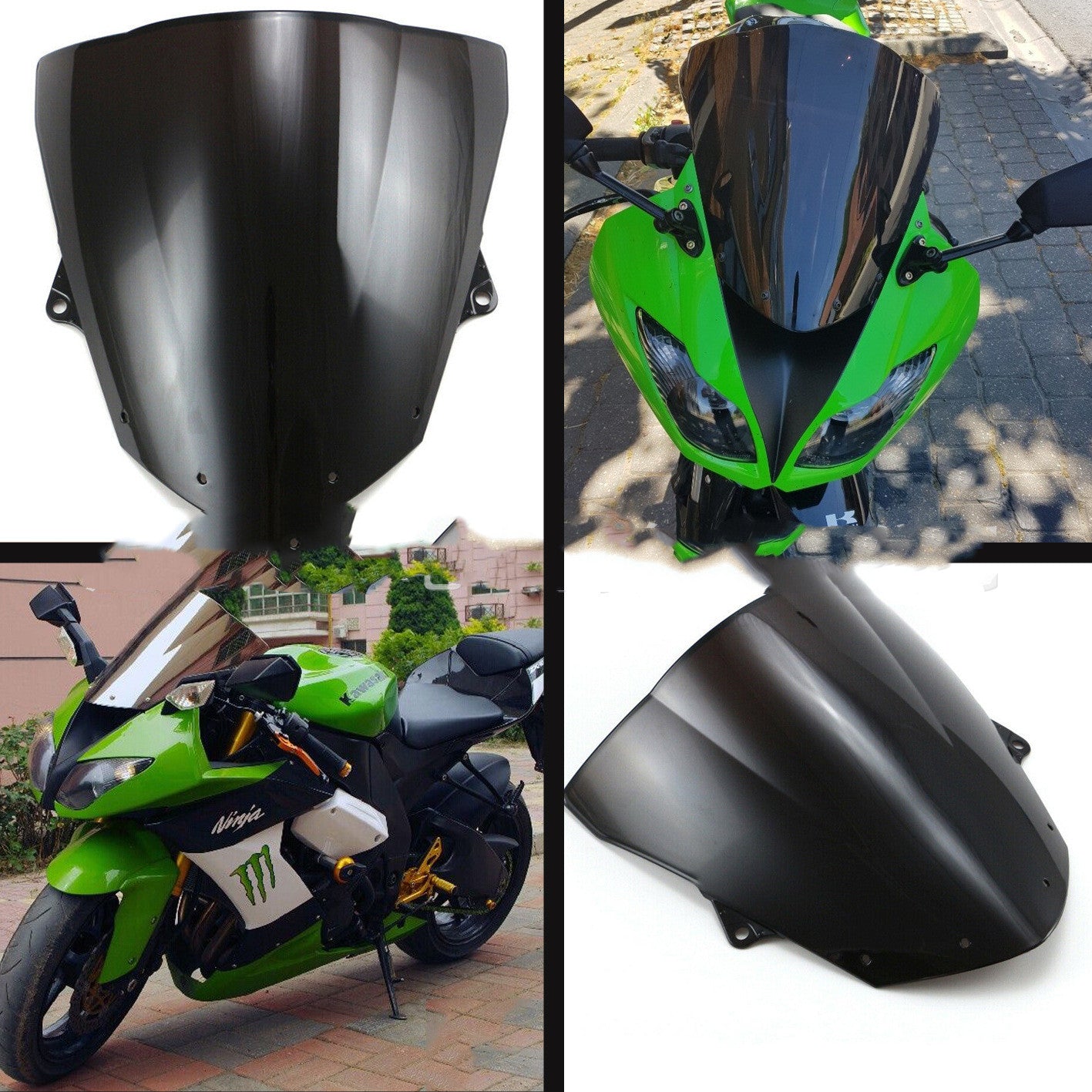 Front windshield for motorcycles