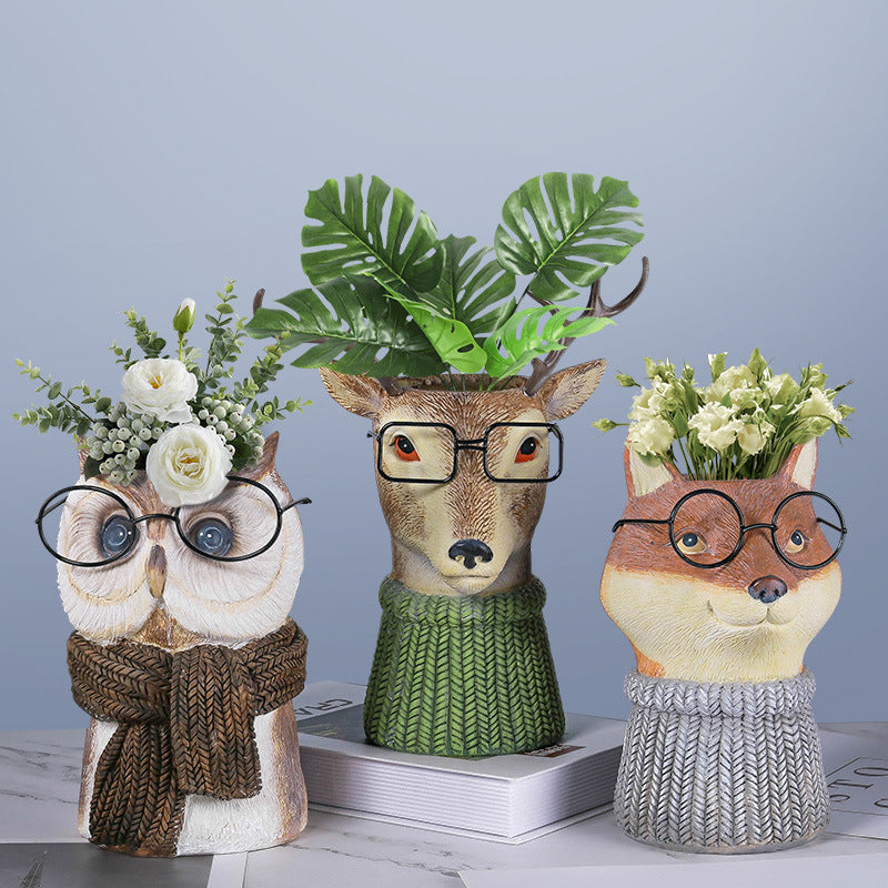 Animal flower pot