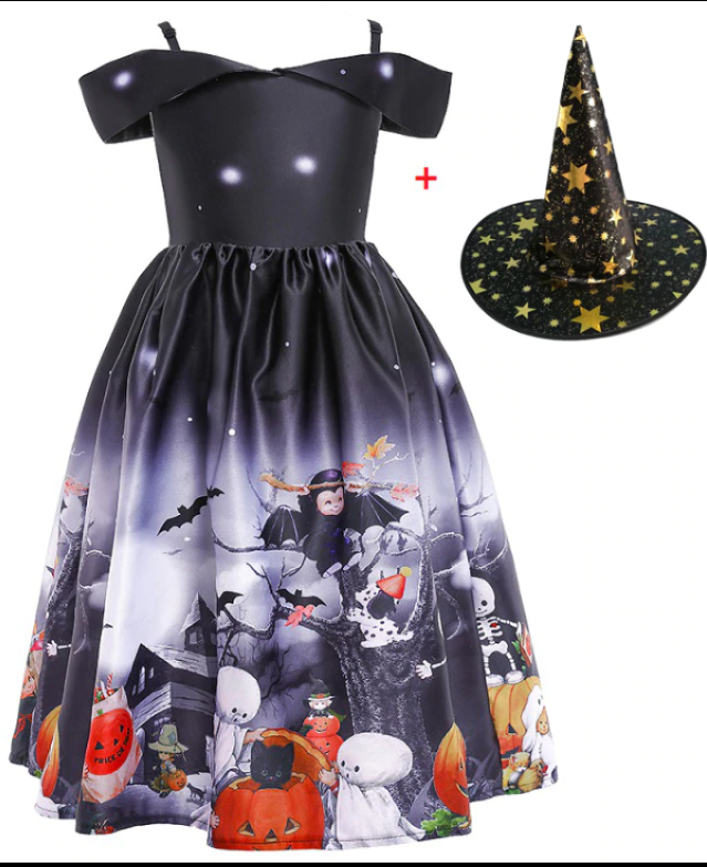 Halloween princess witch costume for kids