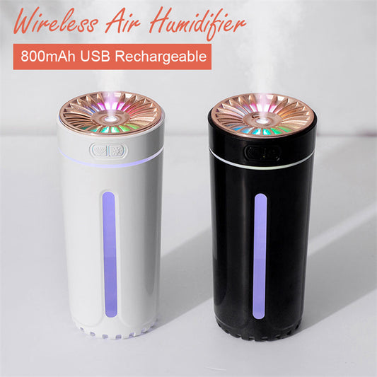 Wireless air humidifier with colorful lights