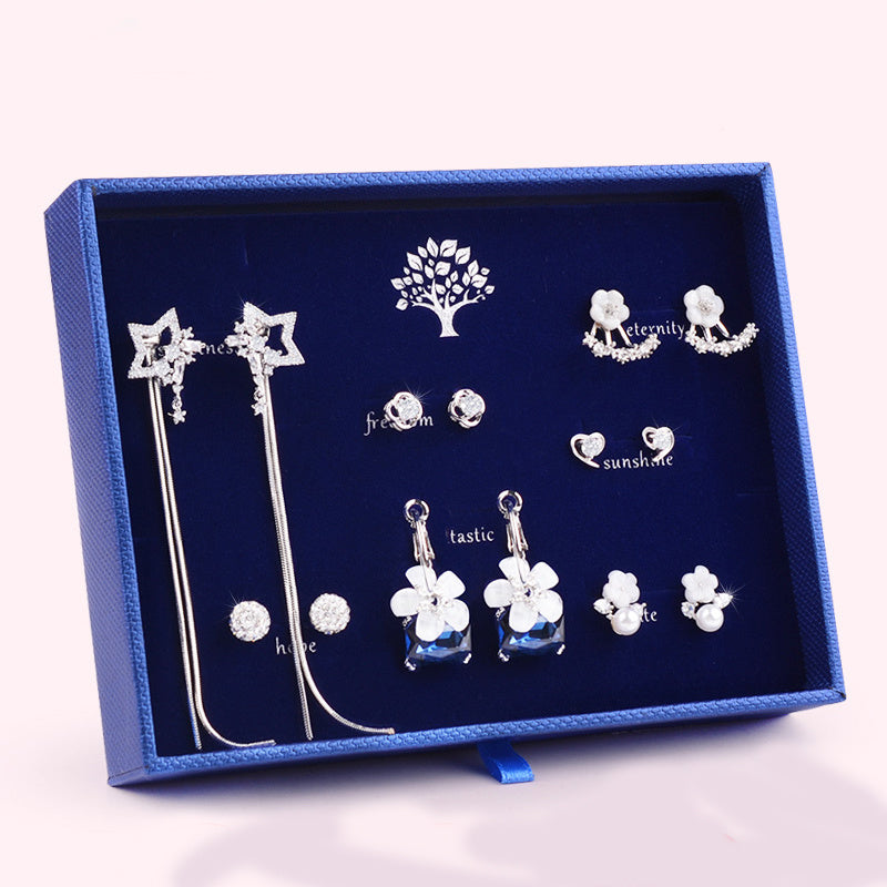 Real silver 925 earring gift box set