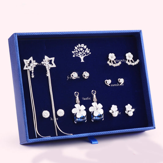 Real silver 925 earring gift box set