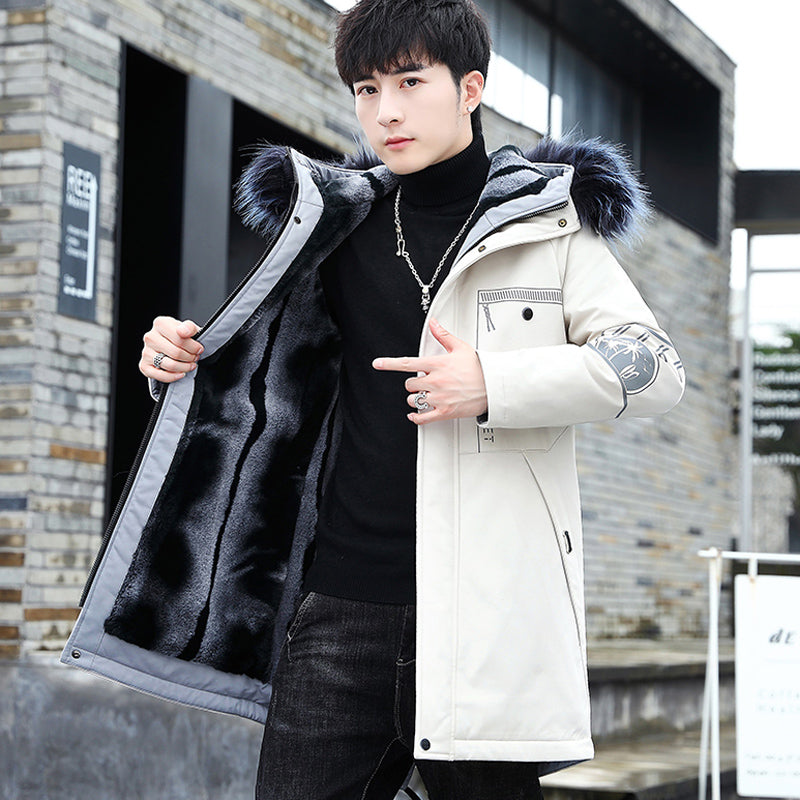 Fashion Simple Plus Velvet Thick Men's Jacket