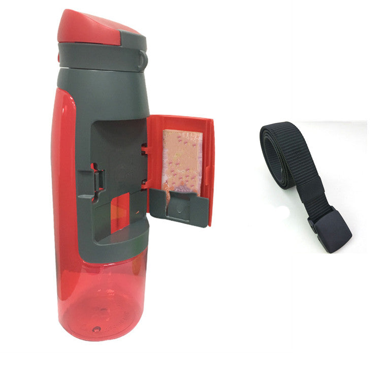 Water bottle with safe box