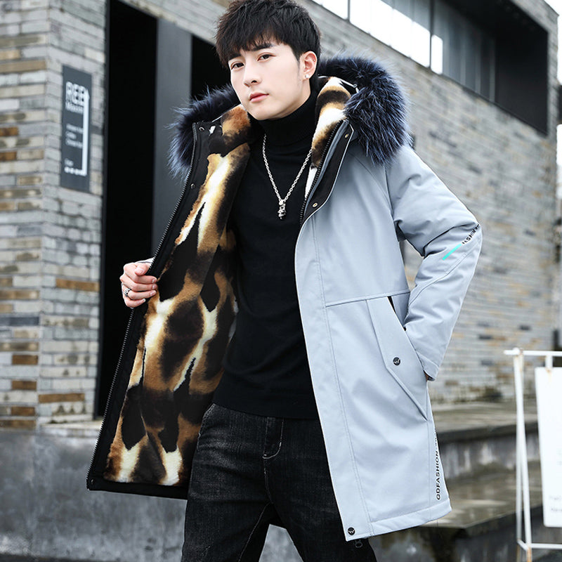 Fashion Simple Plus Velvet Thick Men's Jacket