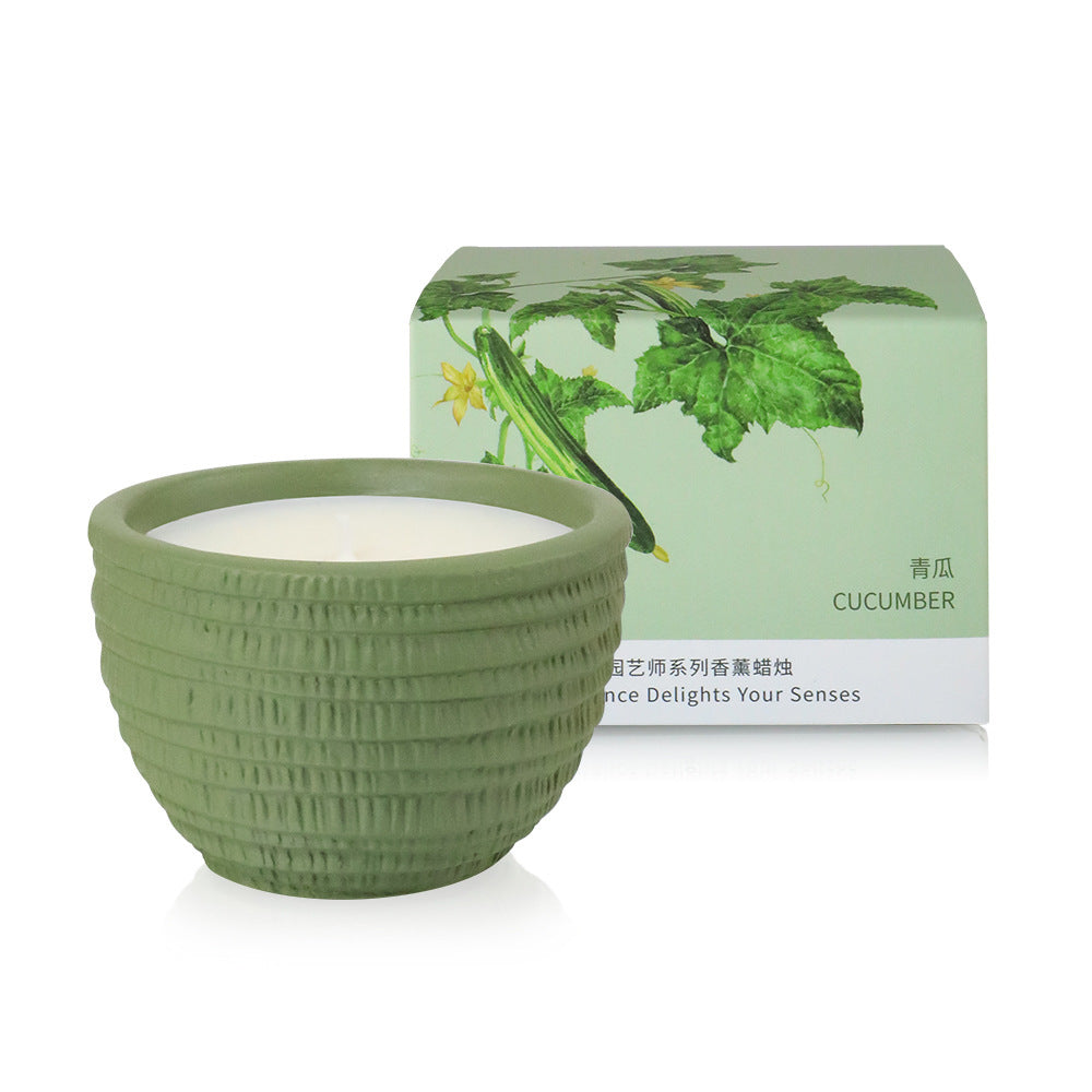 Scented soy candle for home aromatherapy