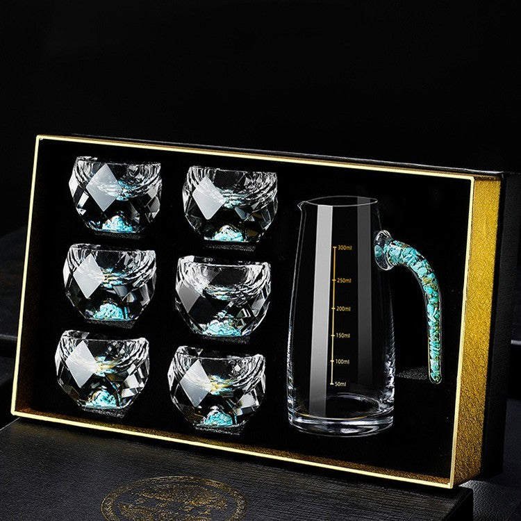 Luxury crystal whiskey decanter with glasses gift set