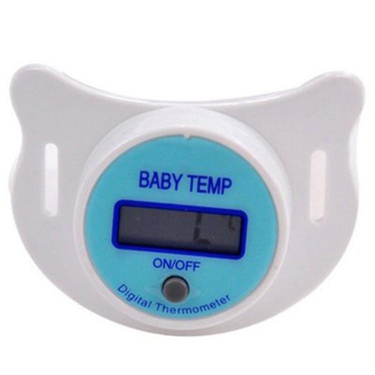 Baby pacifier with digital thermometer
