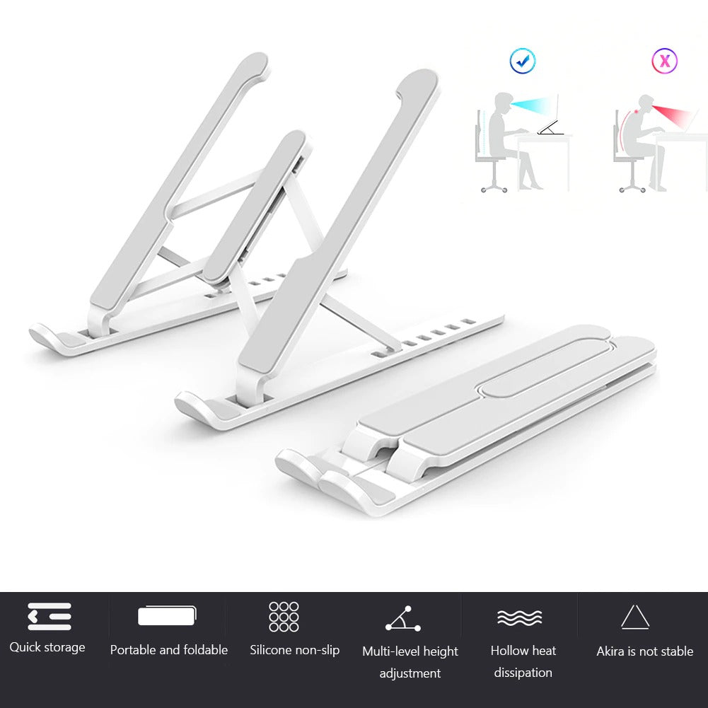 Portable folding laptop stand