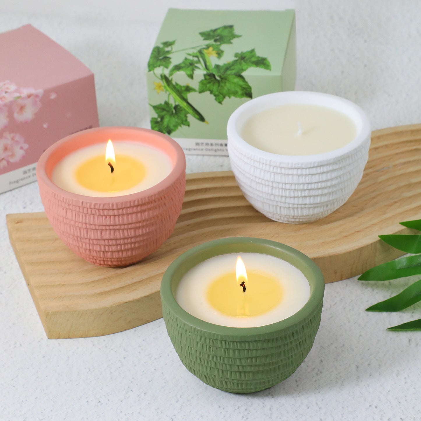 Scented soy candle for home aromatherapy
