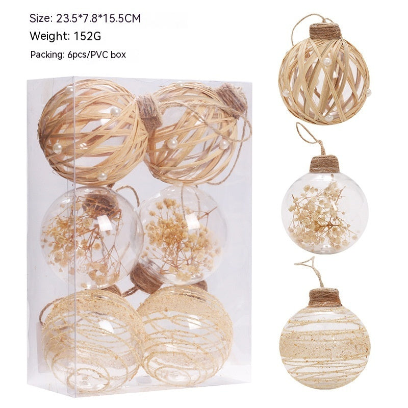 Christmas tree balls Transparent with twine