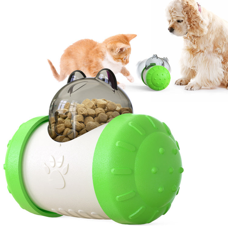 Treat leaking toy with wheel for pets