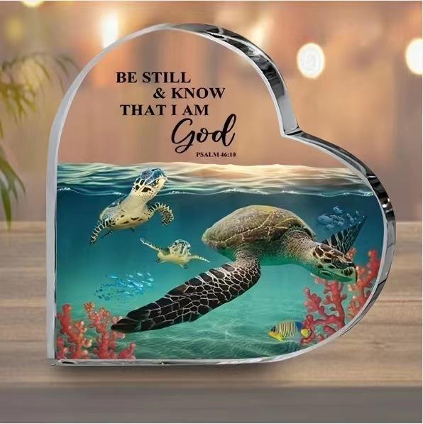 Crystal heart stone with personalized text