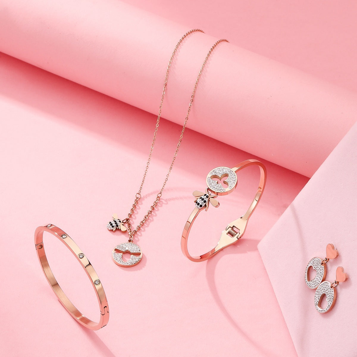 Valentines day gift set rose jewelry